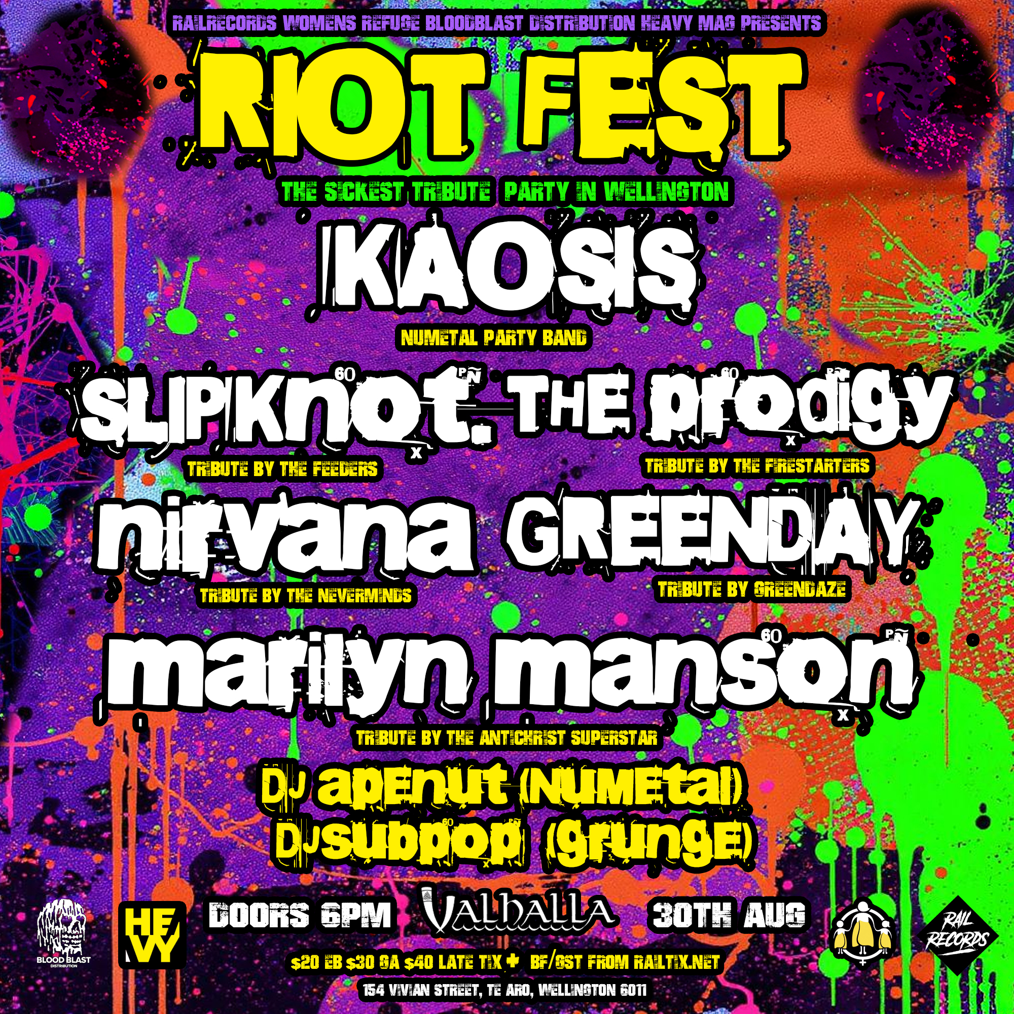 RIOT FEST: WELLINGTONS ULTIMATE TRIBUTE PARTY!